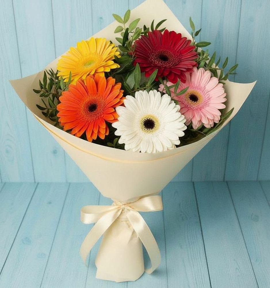 Букет цветов из: Герберы в Новоникольское