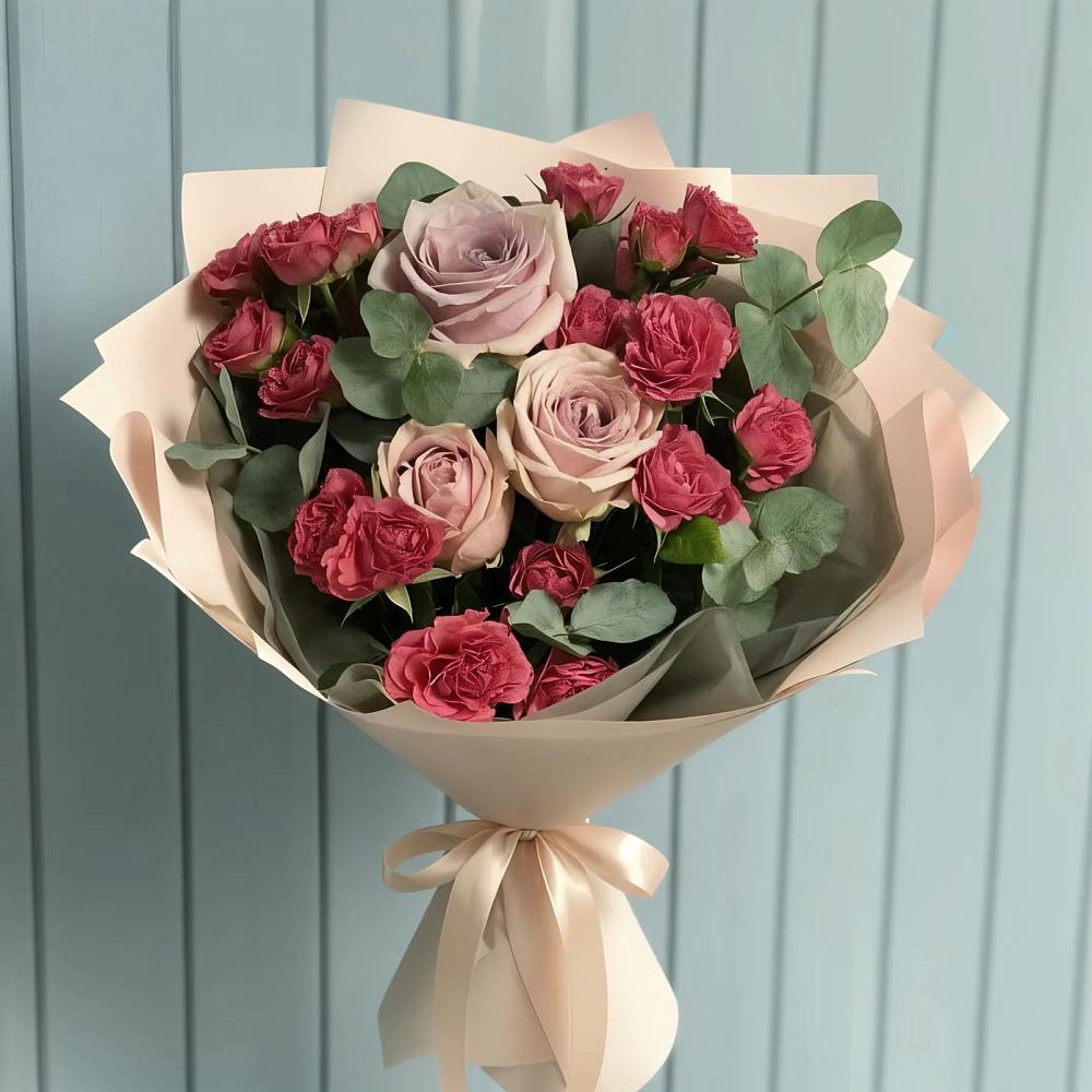 Букет цветов из: Гвоздики и Розы в Новоникольское