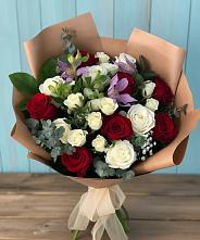 Букет цветов из:  Розы и Альстромерии в Новоникольское