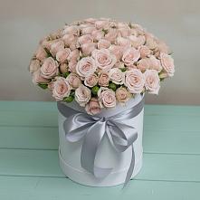 Цветочная композиция из Розы в шляпной коробке в Новоникольское