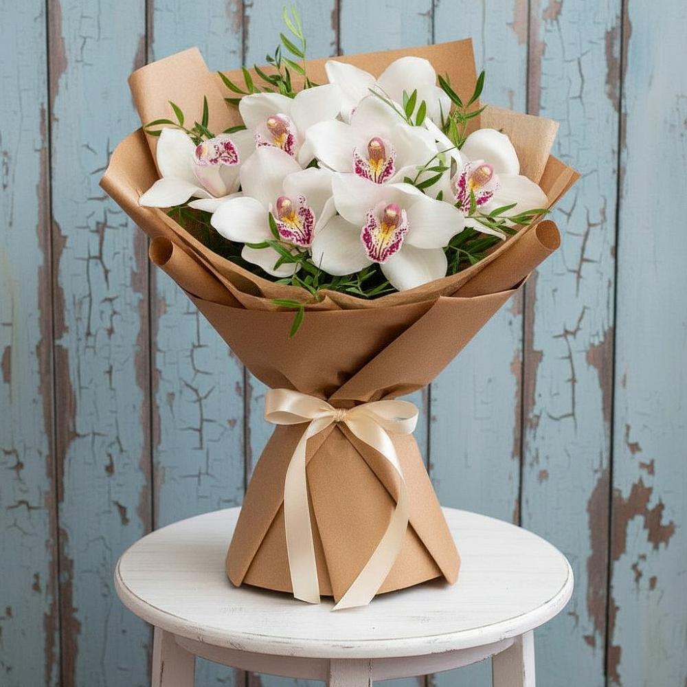 Букет цветов из: Орхидеи и Розы в Новоникольское