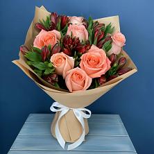 Букет цветов из:  Розы и Альстромерии в Новоникольское