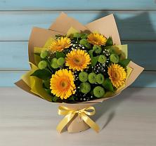 Букет цветов из:  Герберы и Хризантемы в Новоникольское