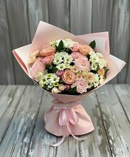 Букет цветов из:  Гвоздики, Розы и Хризантемы в Новоникольское