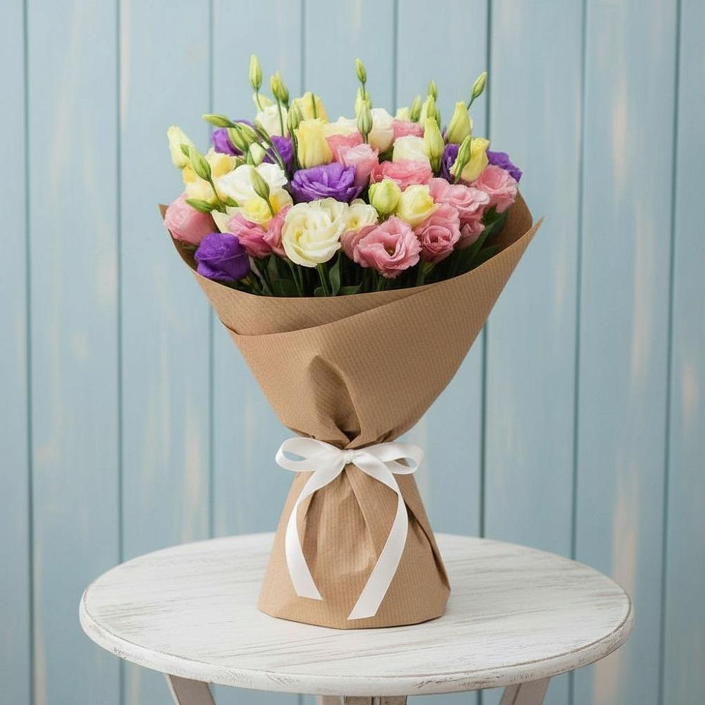 Букет цветов из: Лизиантусы в Новоникольское