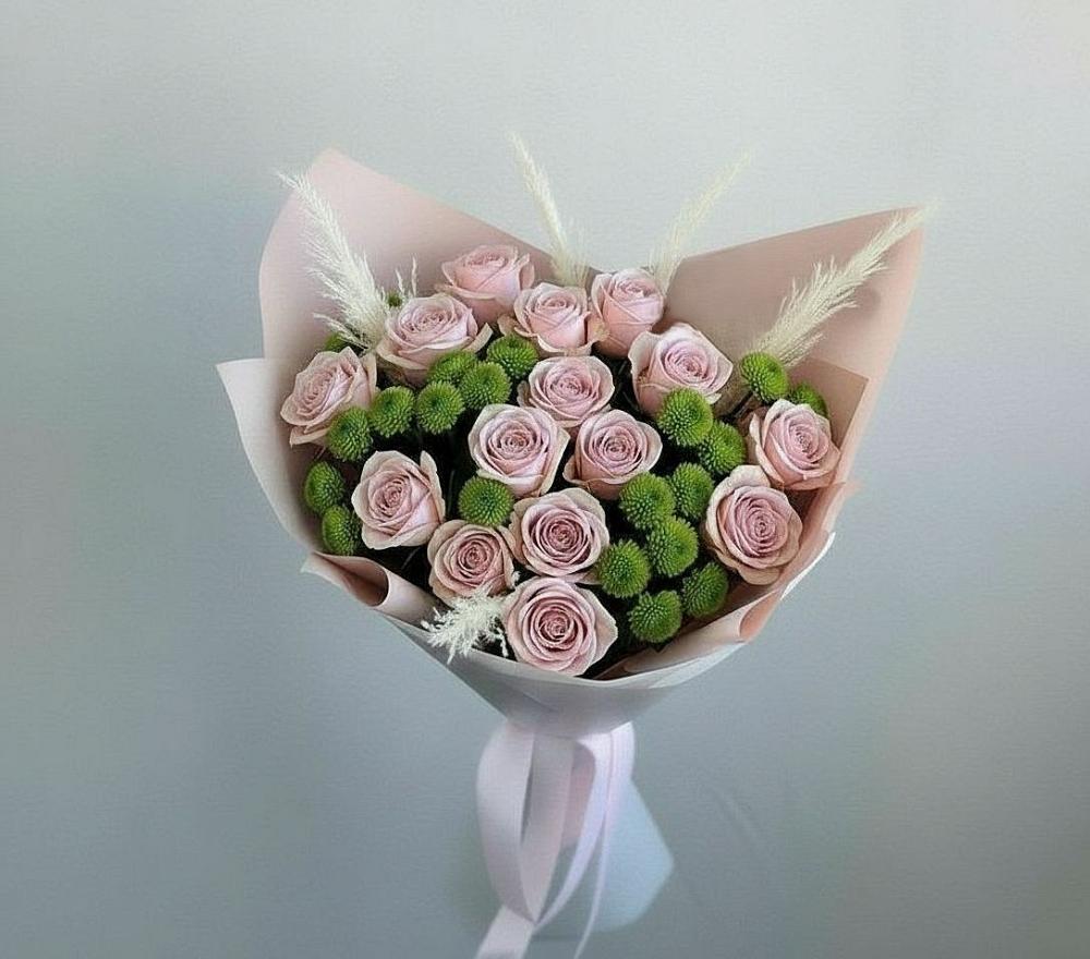 Букет цветов из: Розы и Хризантемы в Новоникольское