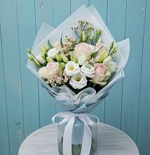 Букет цветов из:  Розы и Лизиантусы в Новоникольское