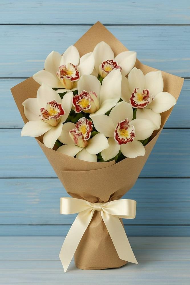 Букет цветов из: Орхидеи и Розы в Новоникольское