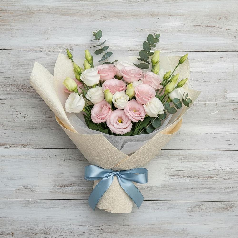 Букет цветов из: Лизиантусы в Новоникольское